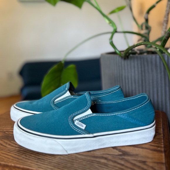 Vans Other - Vans Slip On SF Cotton Canvas Shoe - dark teal, men’s 9